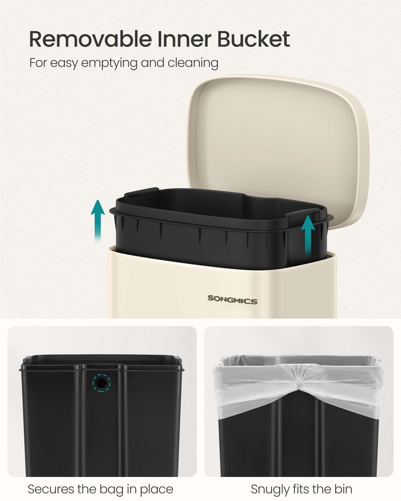SONGMICS stainless steel finish resists fingerprints for a sleek look