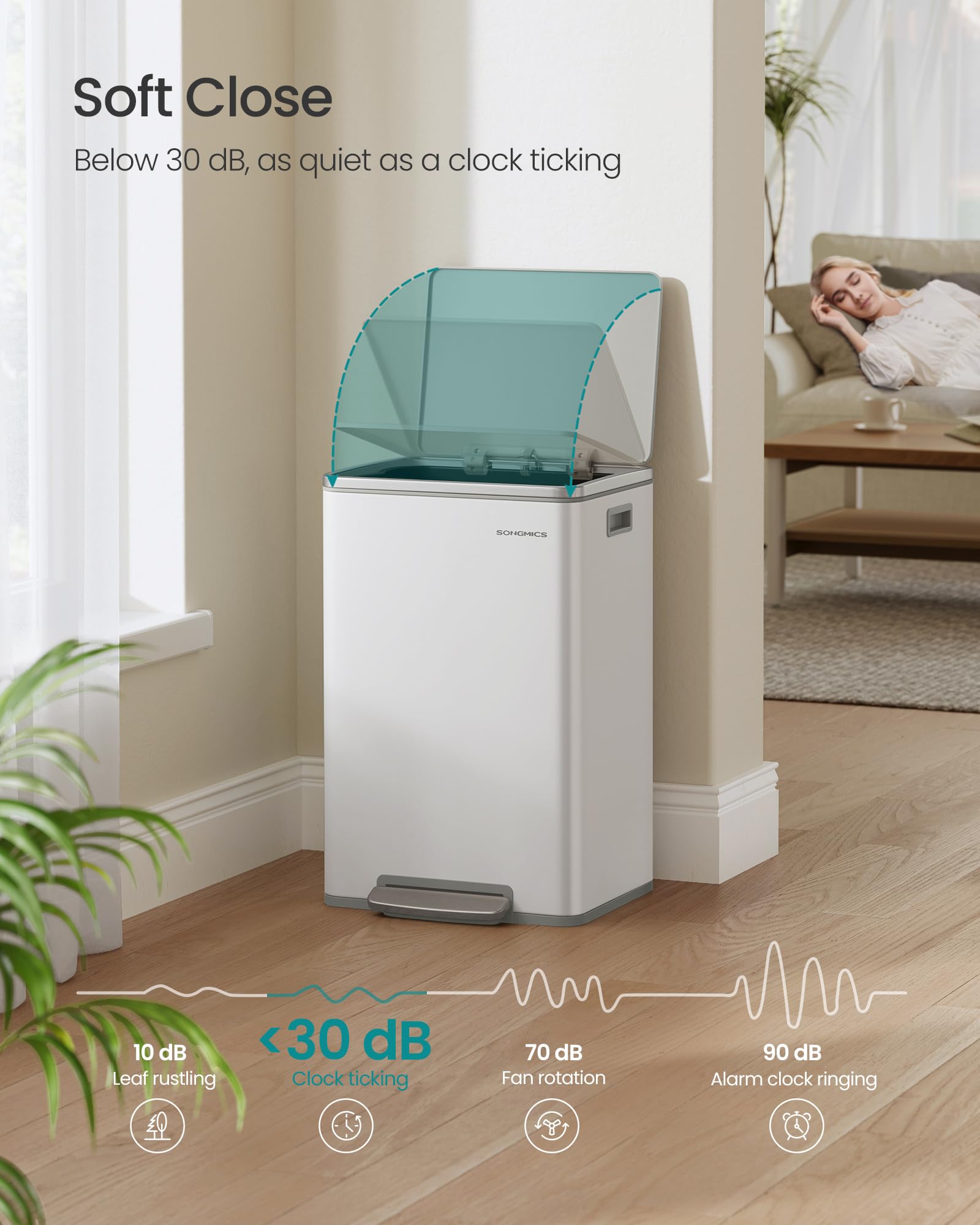 SONGMICS steel finish resists fingerprints for a cleaner look.