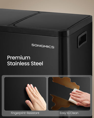 SONGMICS two 30-liter bins enable efficient waste separation