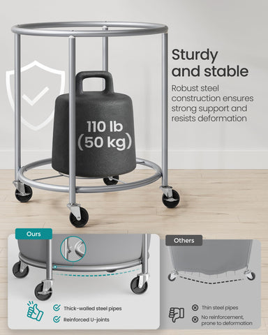 Two locking wheels keep the cart stable during transfers