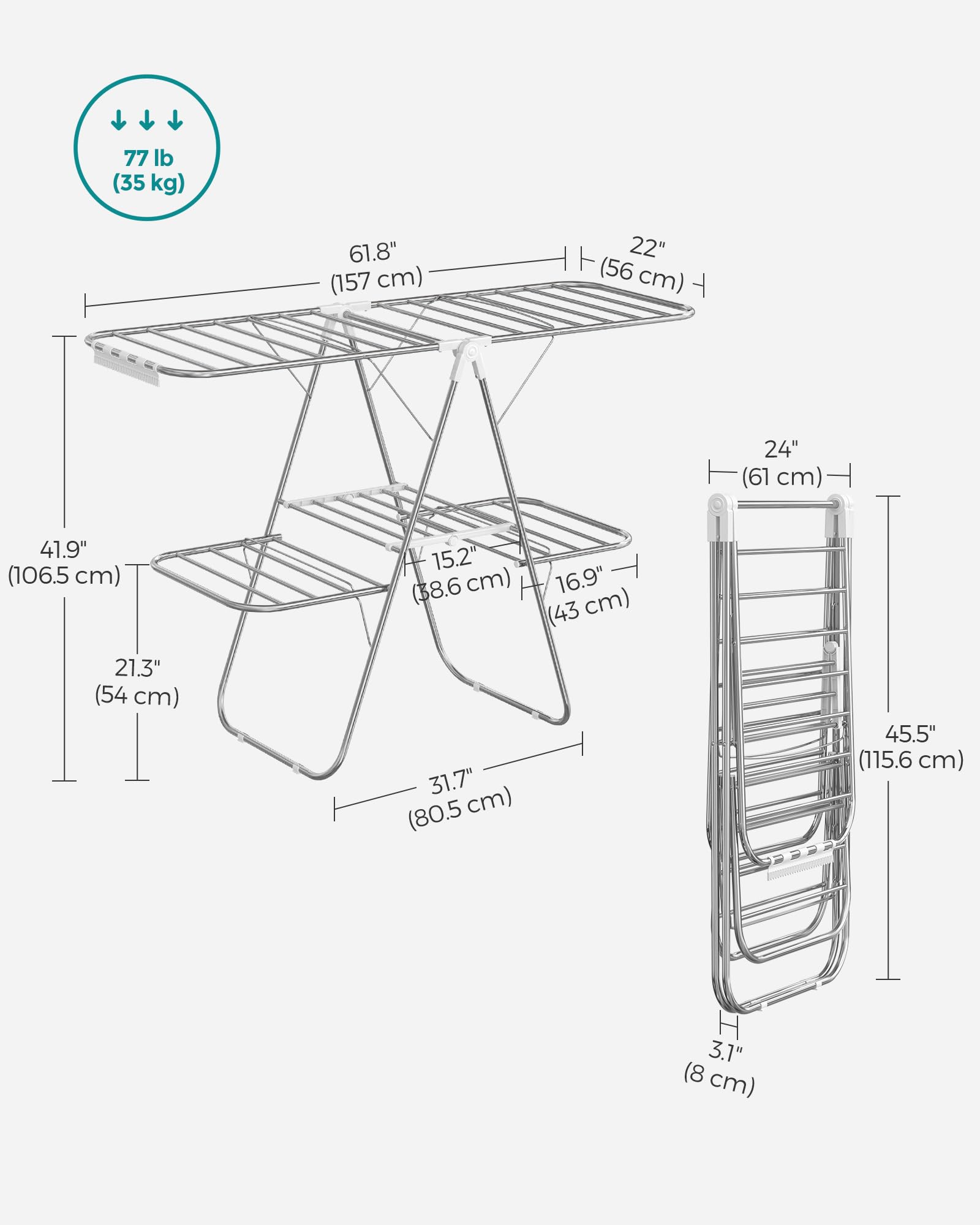 No-assembly setup of Songmics ULLR053W01V1 saves time on laundry day
