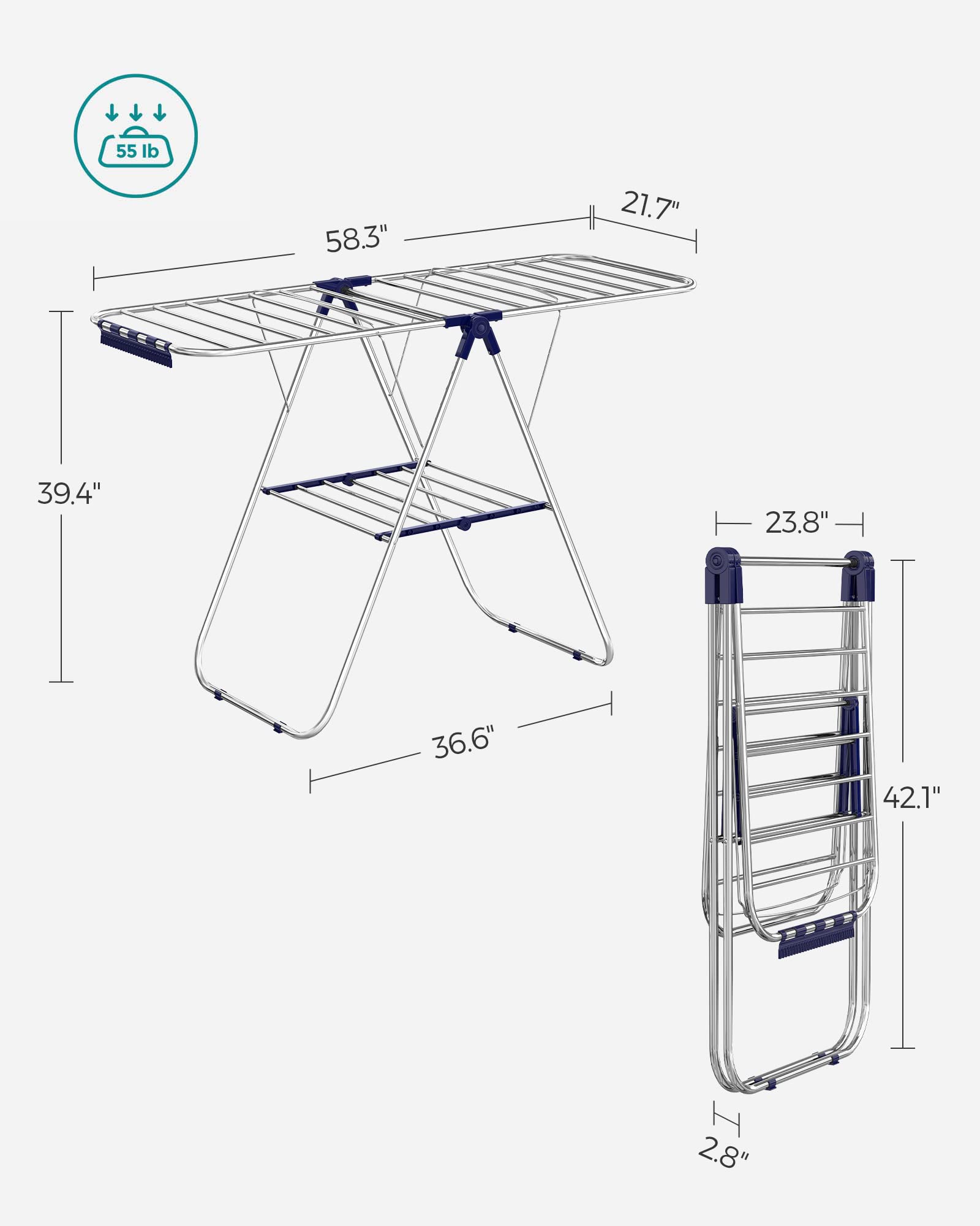 Lightweight and mobile design allows easy repositioning around the home.