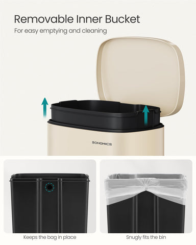SONGMICS ULTB050A01 odor-seal lid helps keep kitchen smells calmer.