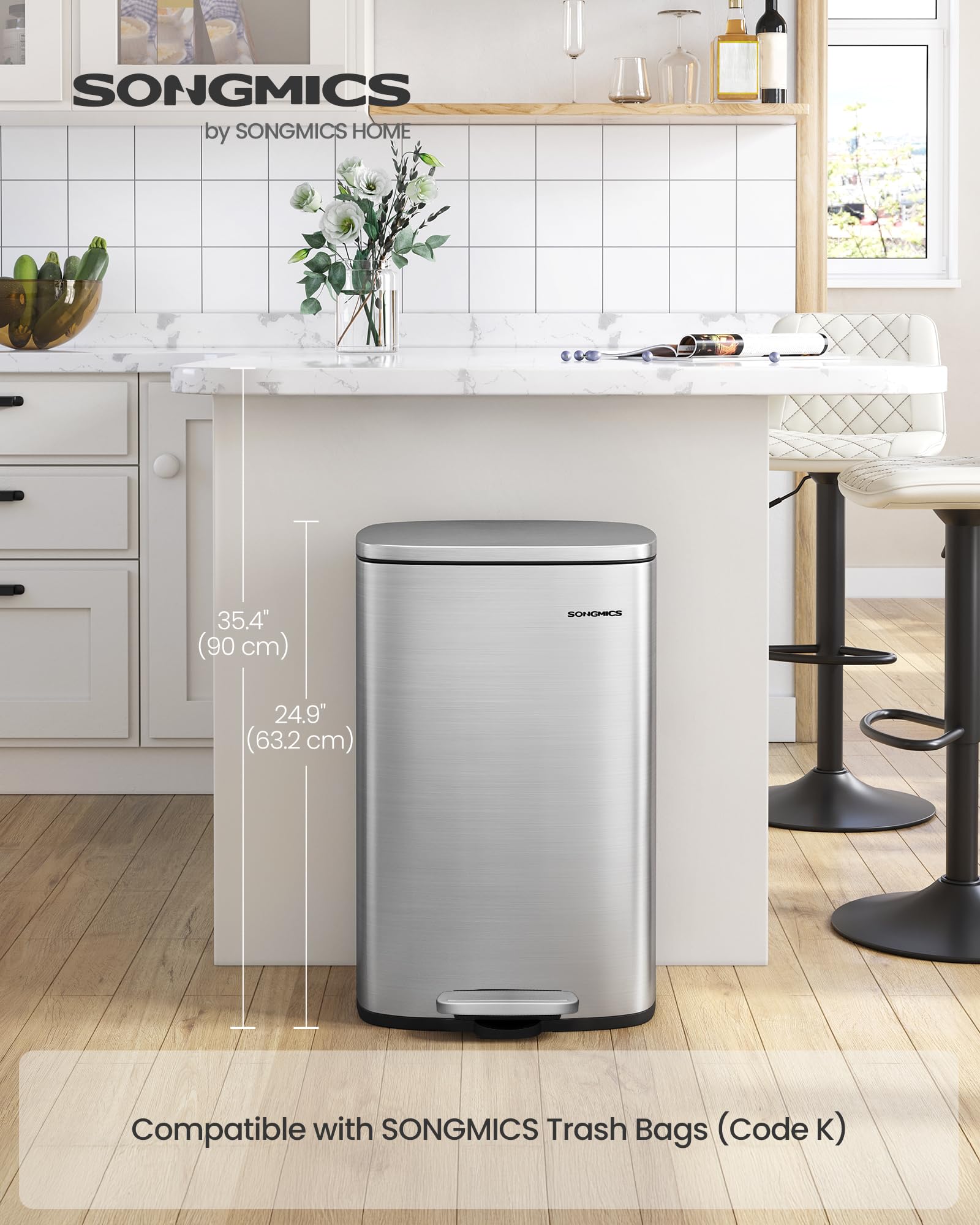 SongMics ULTB050E01 side view showing slim profile for compact kitchens