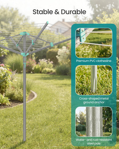 Water-repellent cover protecting SONGMICS clothesline from rain and dust