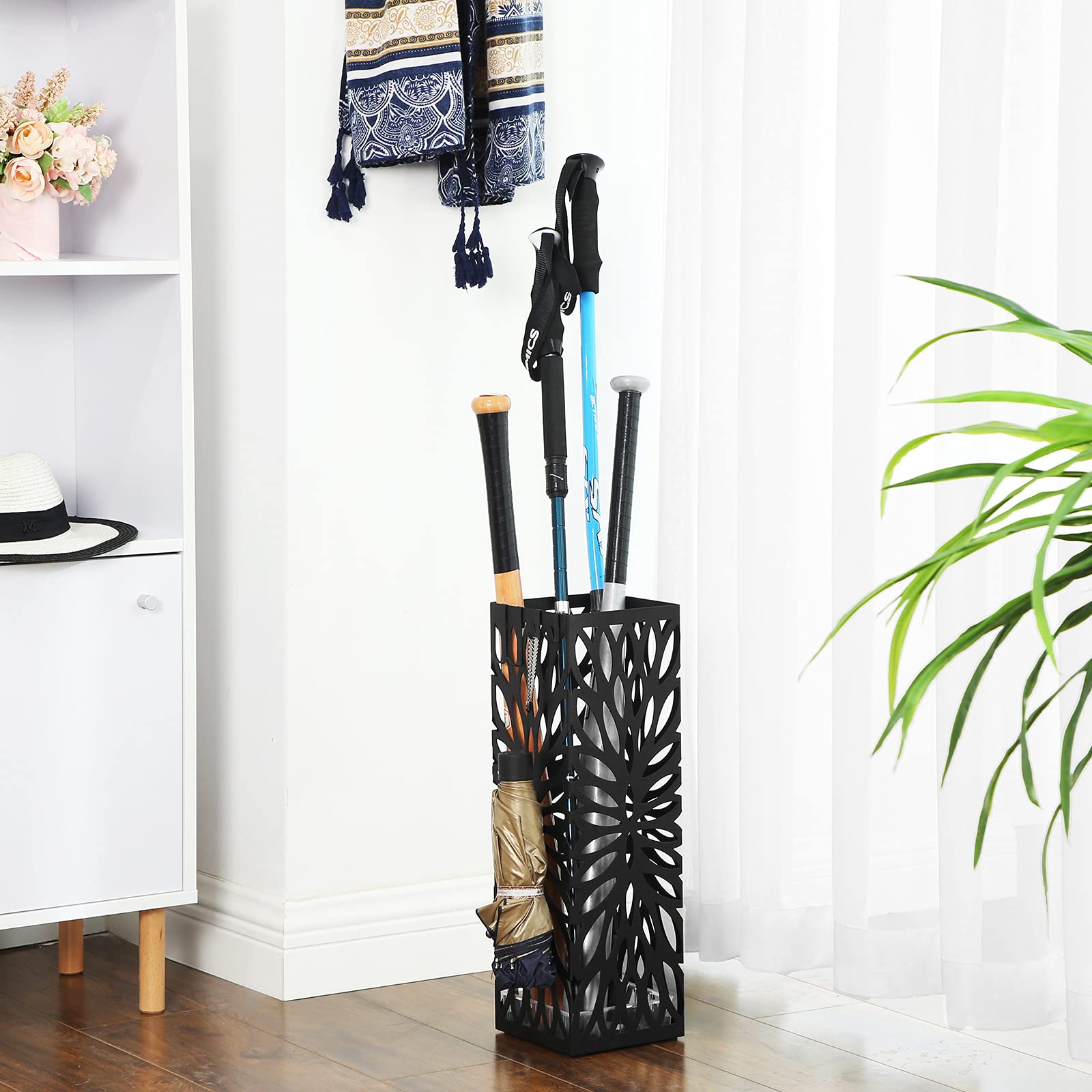 SongMICS umbrella stand four removable hooks for umbrellas and accessories