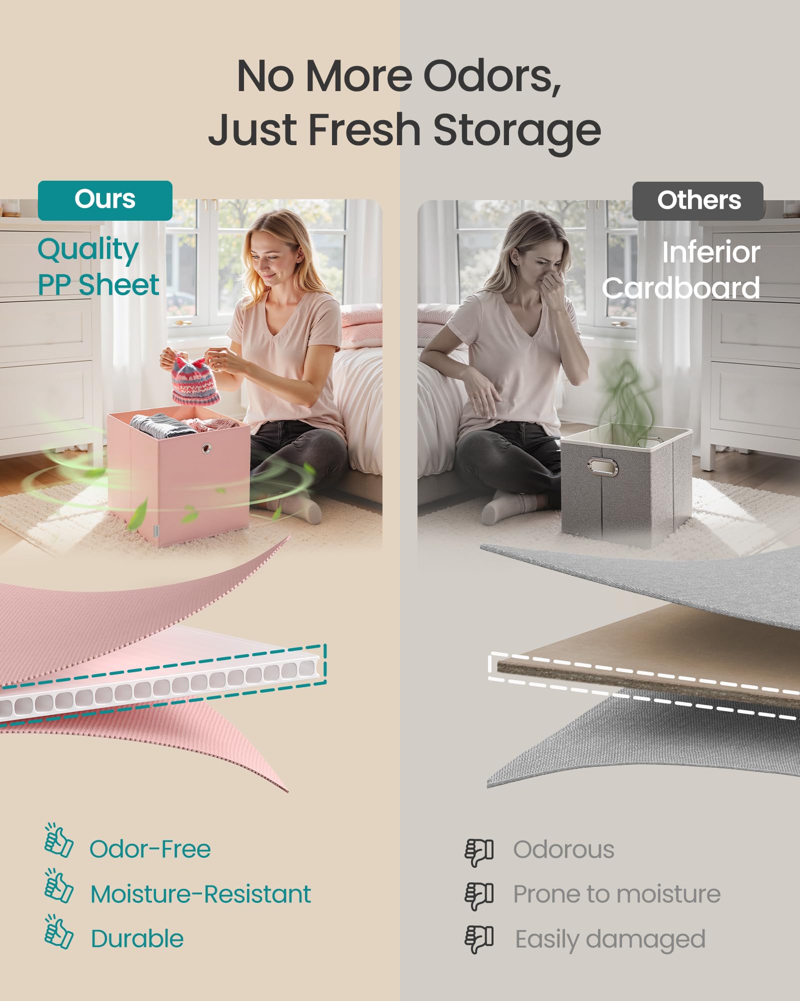 SONGMICS URFB233X01 moisture-resistant fabric resists sagging over time