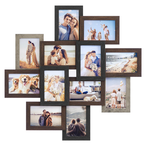 Songmics URPF022M01 collage wall frame with glass front showcases family memories.