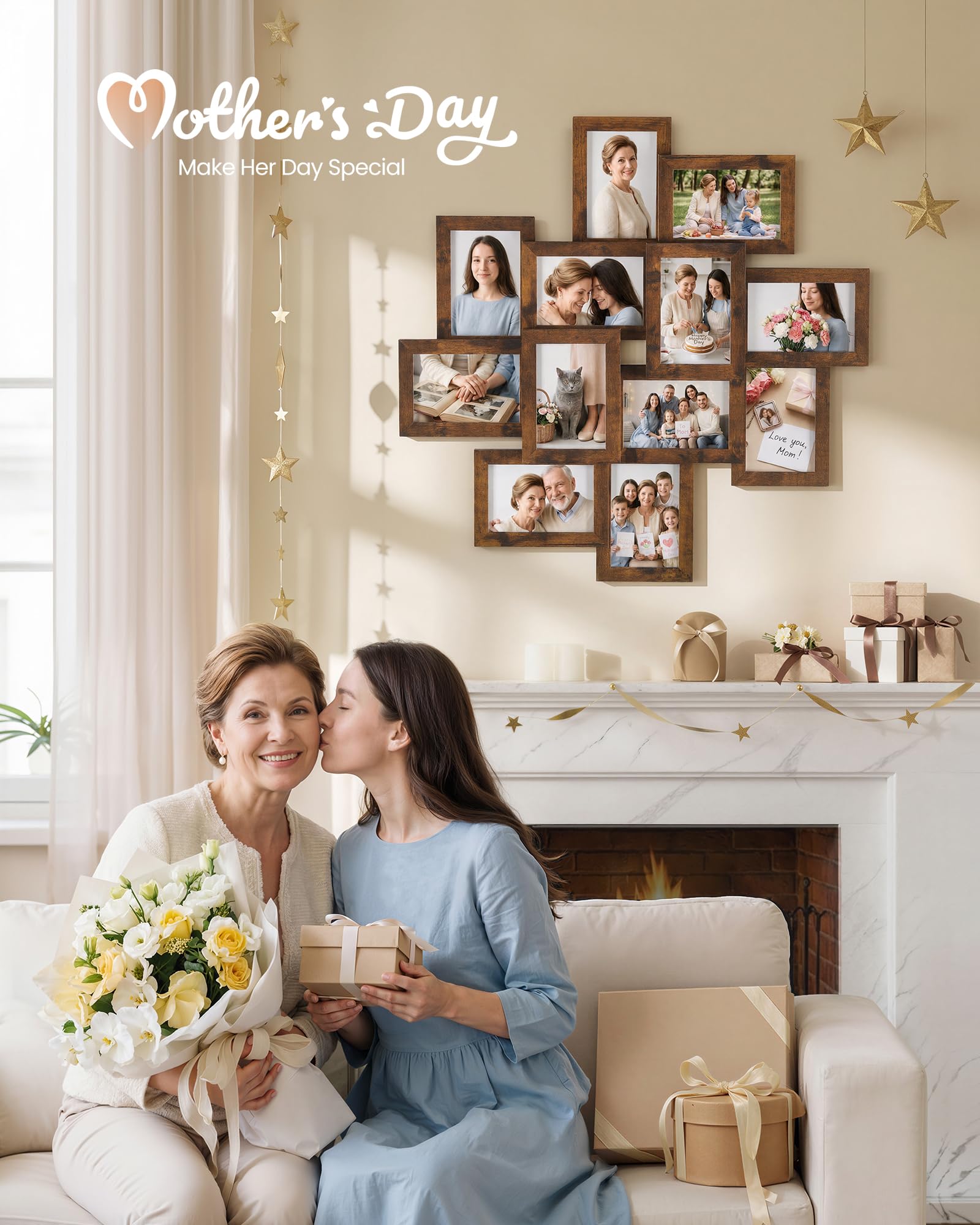 SongMics URPF022X01 12-pack photo collage wall decor keeps memories organized.