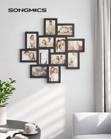 SONGMICS URPF22BK 4x6 frames in ink black suit modern decor.