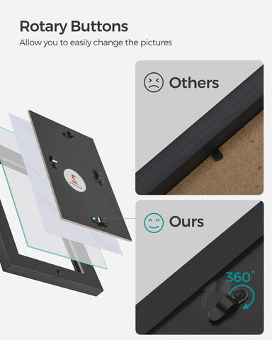 SONGMICS URPF22BK inserting photos into openings enables flexible layouts.
