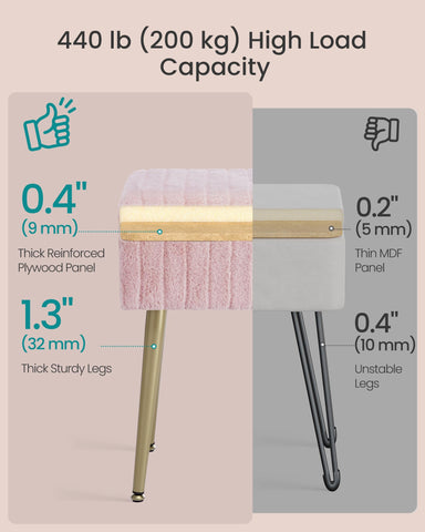 SONGMICS vanity stool fits under most vanities for easy storage