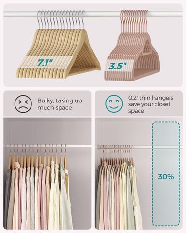 Songmics 11 lb capacity supports winter coats and heavier fabrics without sagging.