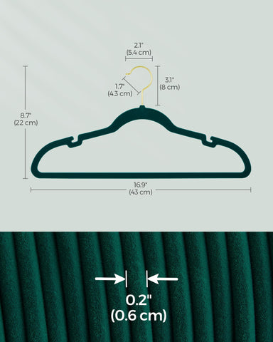 SONGMICS velvet hangers 360° swivel hook enables easy hanging and access.