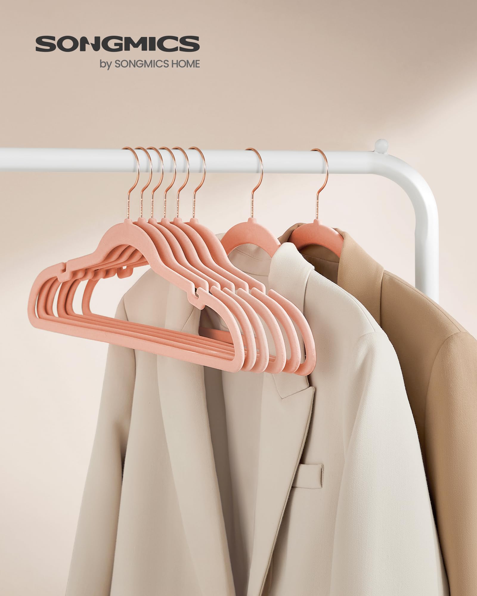 SongMics velvet hanger anti-slip velvet surface protects fabrics and reduces slipping