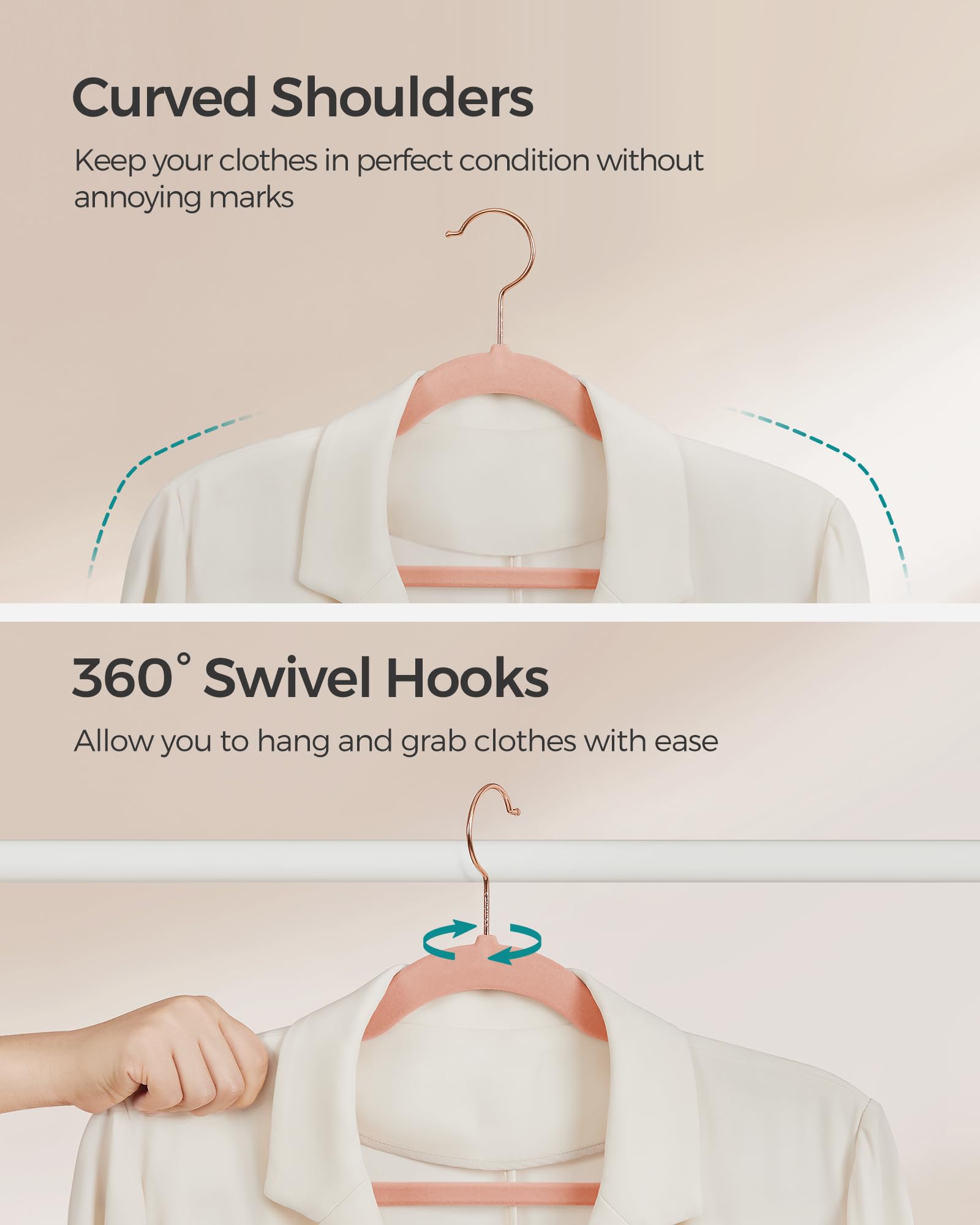 SongMics velvet hanger helps organize the closet efficiently