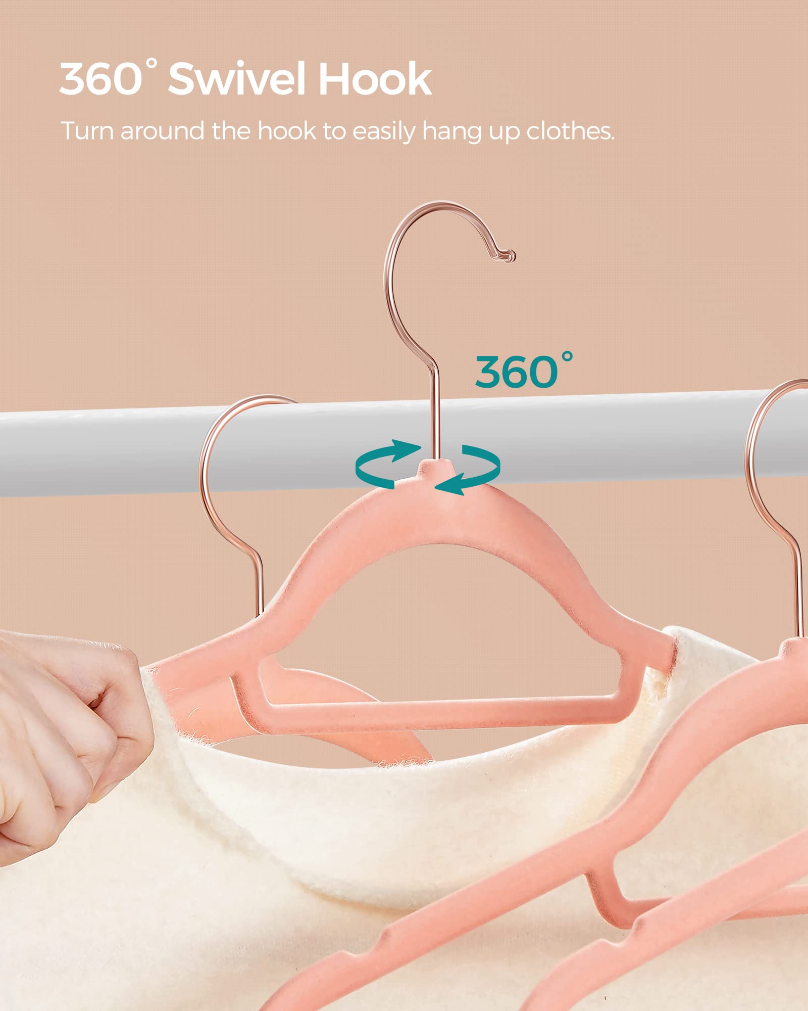Songmics 50-pack velvet hangers for organized closets.