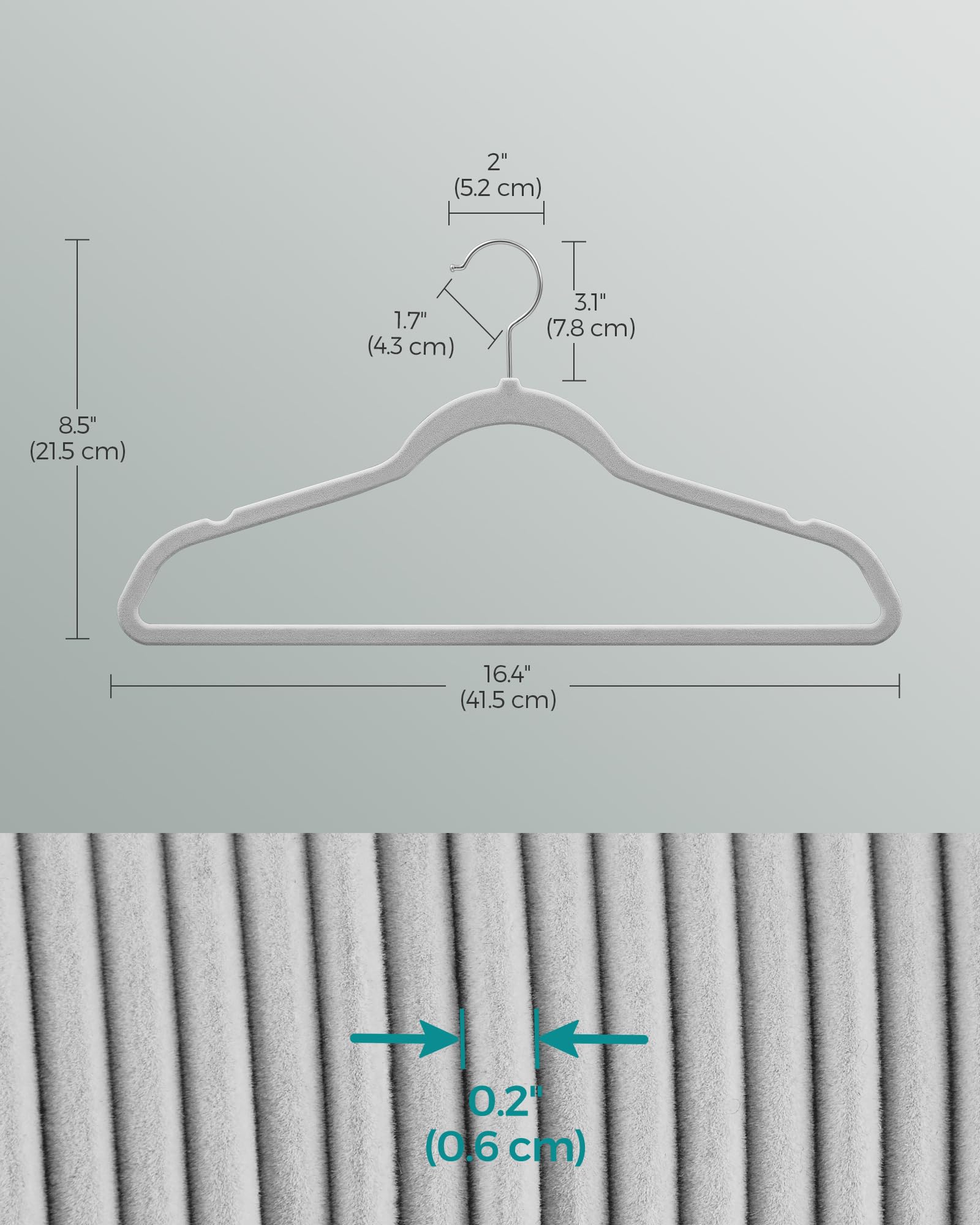 SongMics velvet hangers promote a tidy closet with durable construction.
