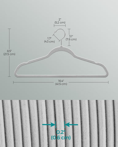 SongMics velvet hangers promote a tidy closet with durable construction.