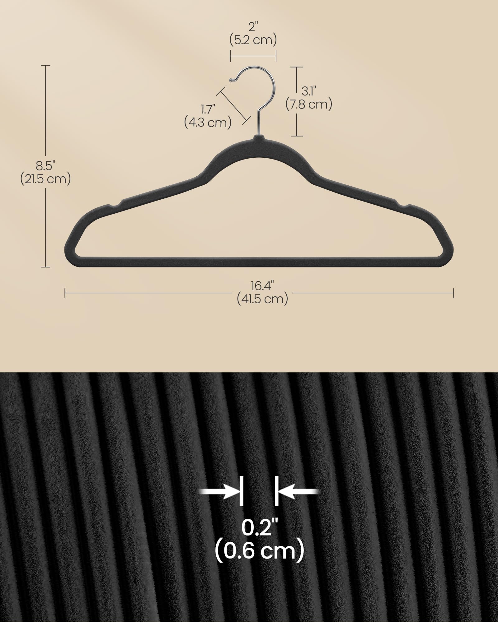 SONGMICS velvet hangers help prevent slipping silk tops