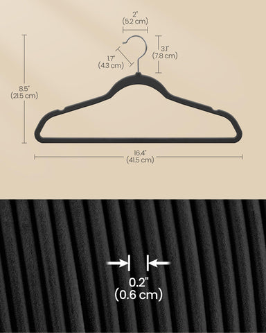 SONGMICS velvet hangers help prevent slipping silk tops
