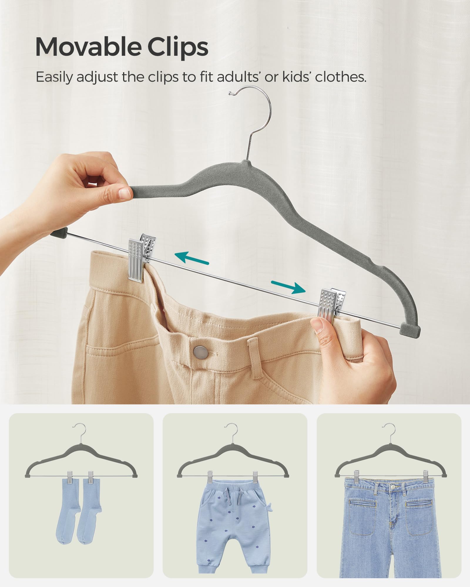SONGMICS velvet hanger with shoulder grooves offers non-slip support for tank tops