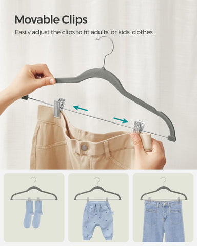 SONGMICS velvet hanger with shoulder grooves offers non-slip support for tank tops