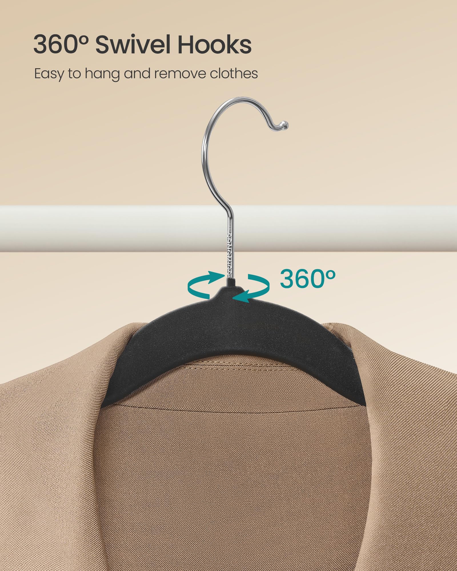 SONGMICS slim velvet hangers save closet space