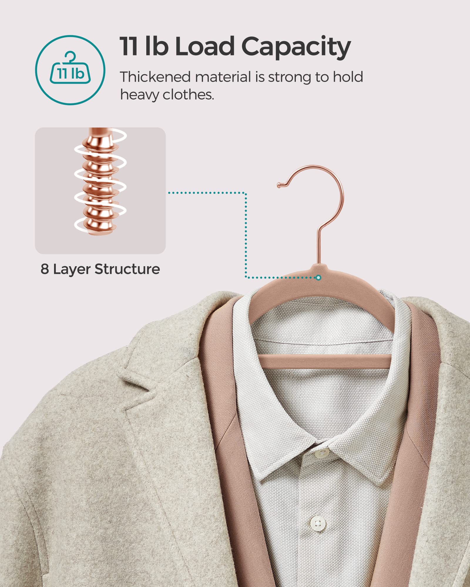 Songmics space-saving design helps fit more clothes in a single closet.