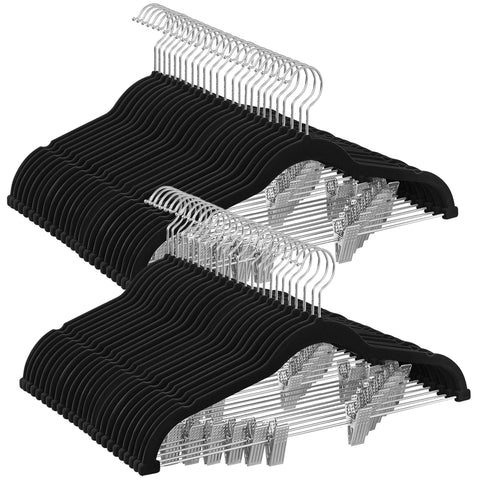 SONGMICS velvet pants hanger 16.7 inch keeps trousers neatly organized.