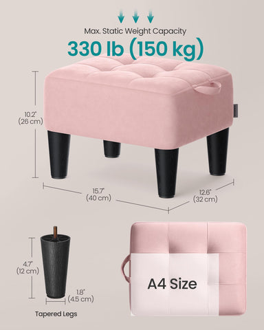 SONGMICS jelly pink velvet accent adds colorful style to entryways.