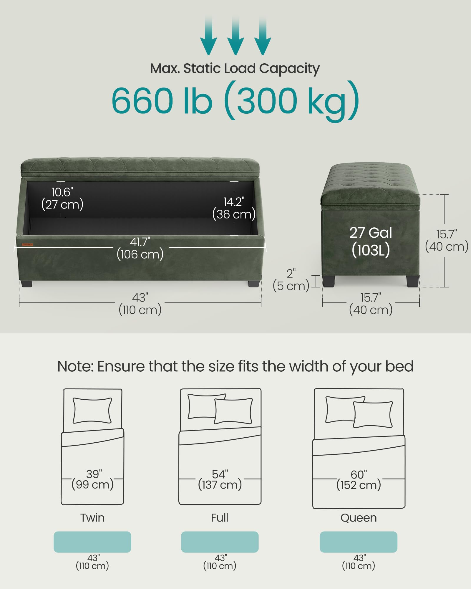 SONGMICS end-of-bed bench styled for entryway or living room use