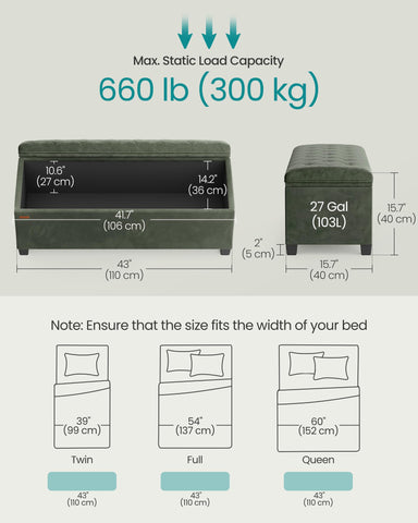 SONGMICS end-of-bed bench styled for entryway or living room use