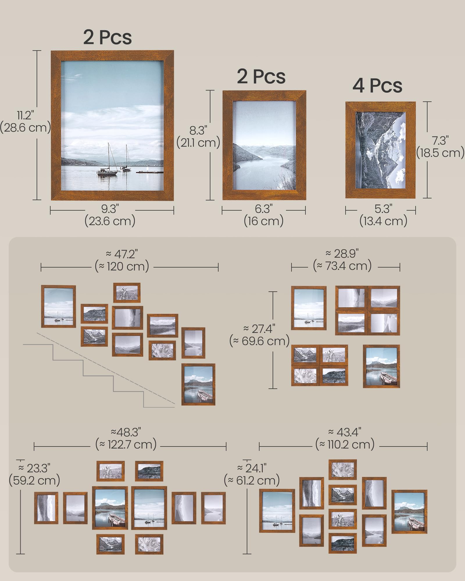 SONGMICS wall gallery decor pack enhances living room or office