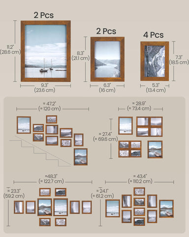 SONGMICS wall gallery decor pack enhances living room or office