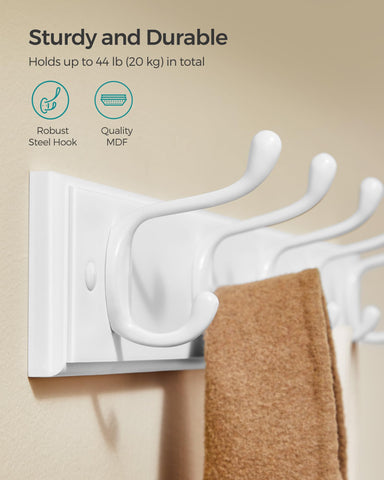 SONGMICS white wall rack blends with decor while adding practical storage.