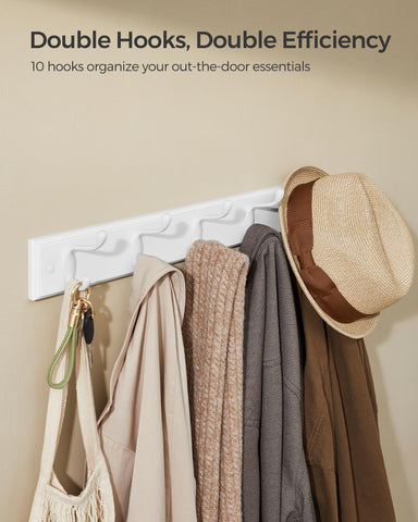 SONGMICS coat rack keeps keys and small items within easy reach.