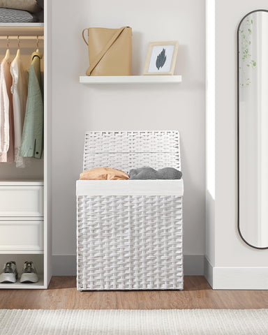 SongMics white wicker laundry basket blends with modern rooms