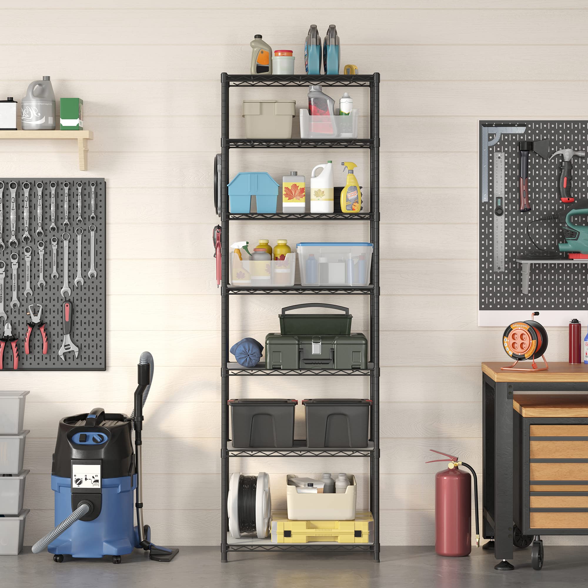 SONGMICS wire shelving adjustable tiers for varied heights