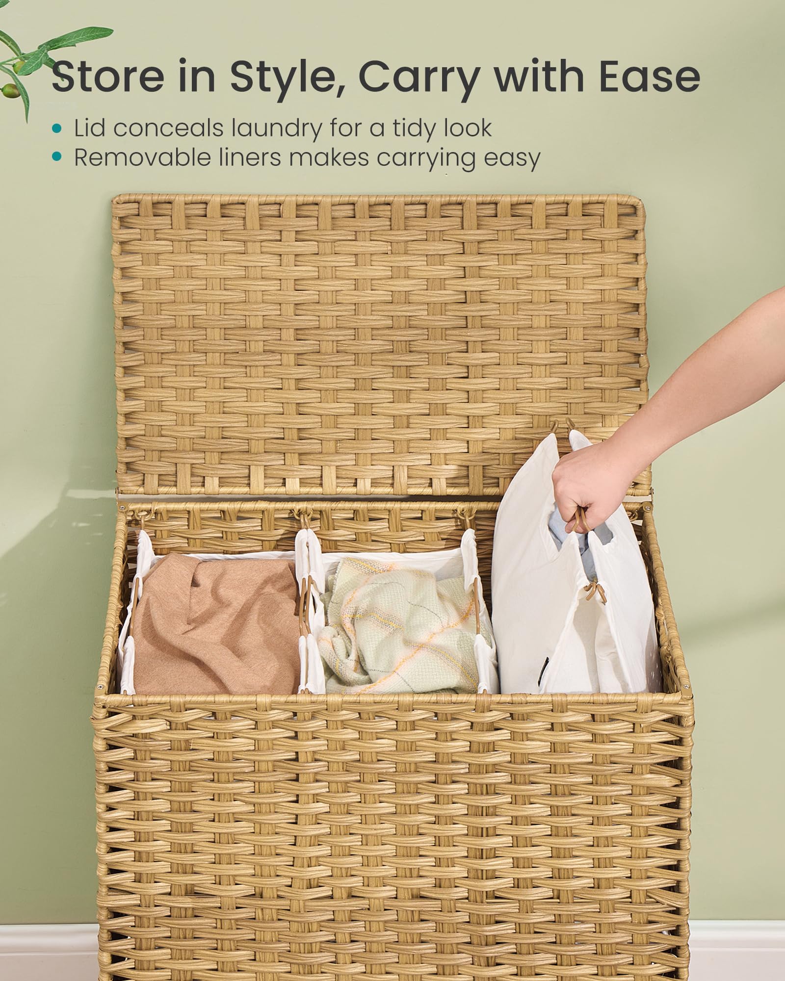 SONGMICS solid wood feet raise the base to protect clothes from floor moisture.