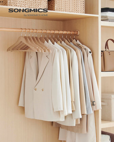 SONGMICS hangers with shoulder contours maintain shape and reduce marks