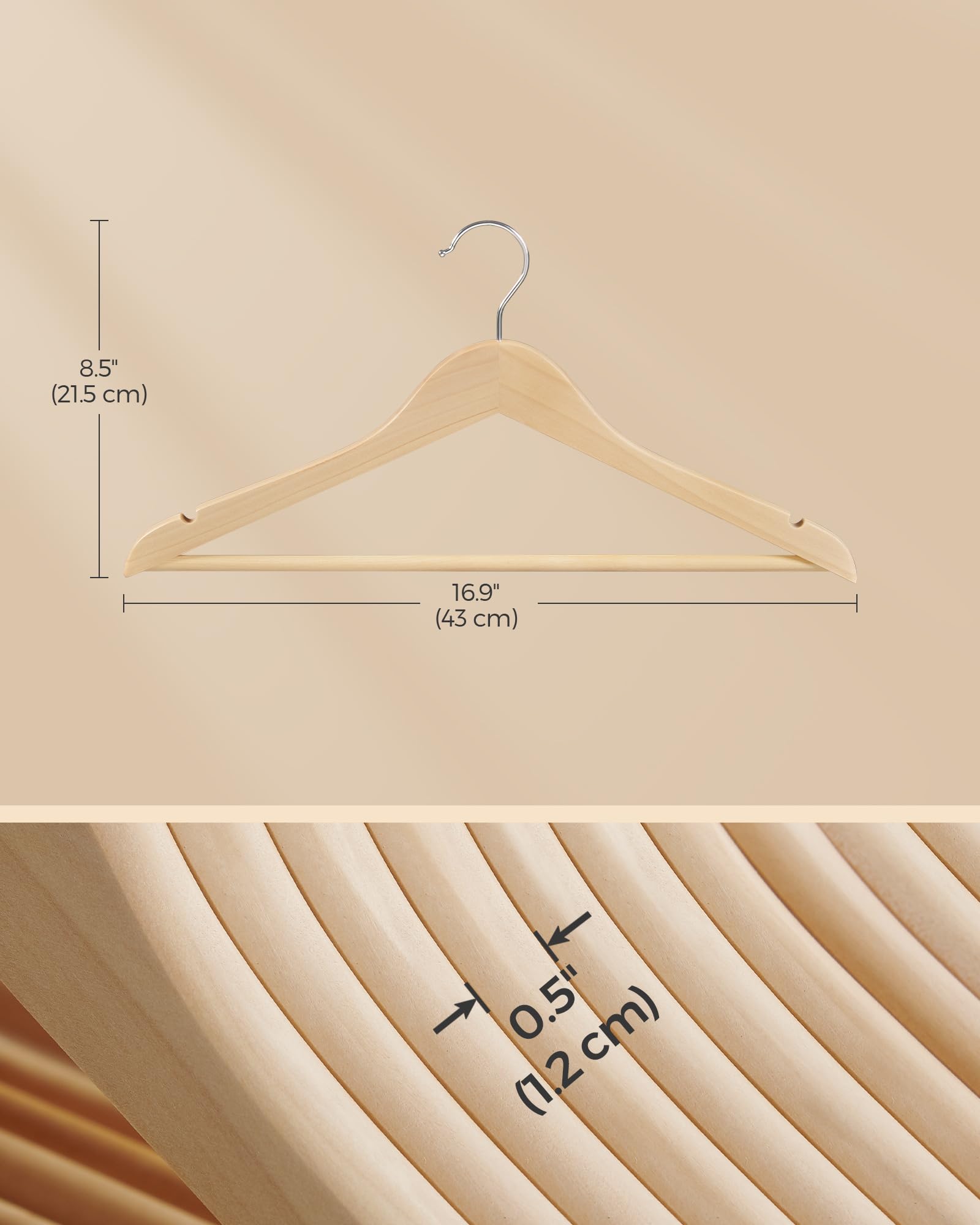SONGMICS shoulder grooves securely hold dresses with thin straps