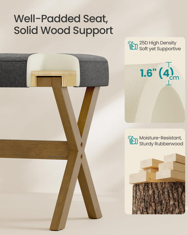 SONGMICS X-legs vanity stool combines sturdy yet lightweight design.