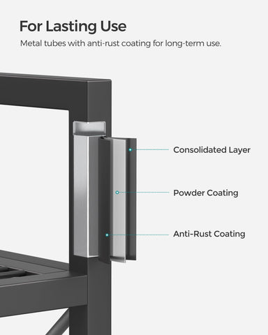 Songmics X-side bars reinforce the rack and prevent items from falling.