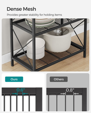 SONGMICS X-side bars reinforce the frame and prevent items from falling.