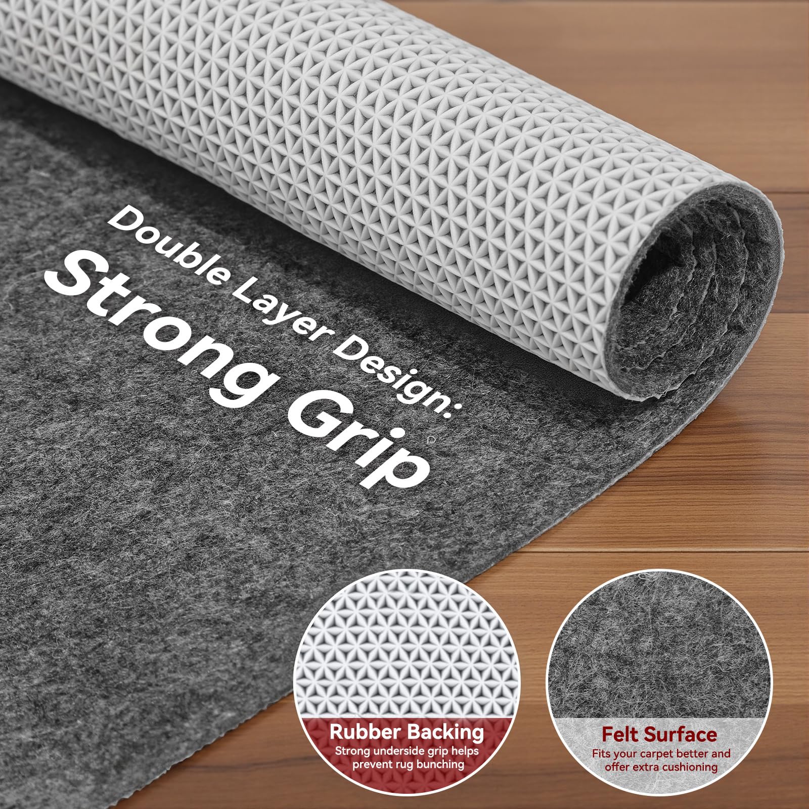 Songrey rug pad easy to cut to fit any rug shape.