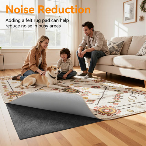 Songrey cut-to-fit rug pad trims easily with household scissors.