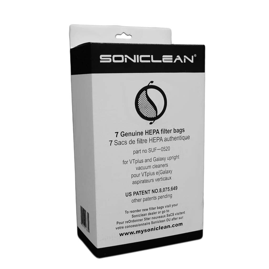 Soniclean U1 upright HEPA bags packaging, easy replacement