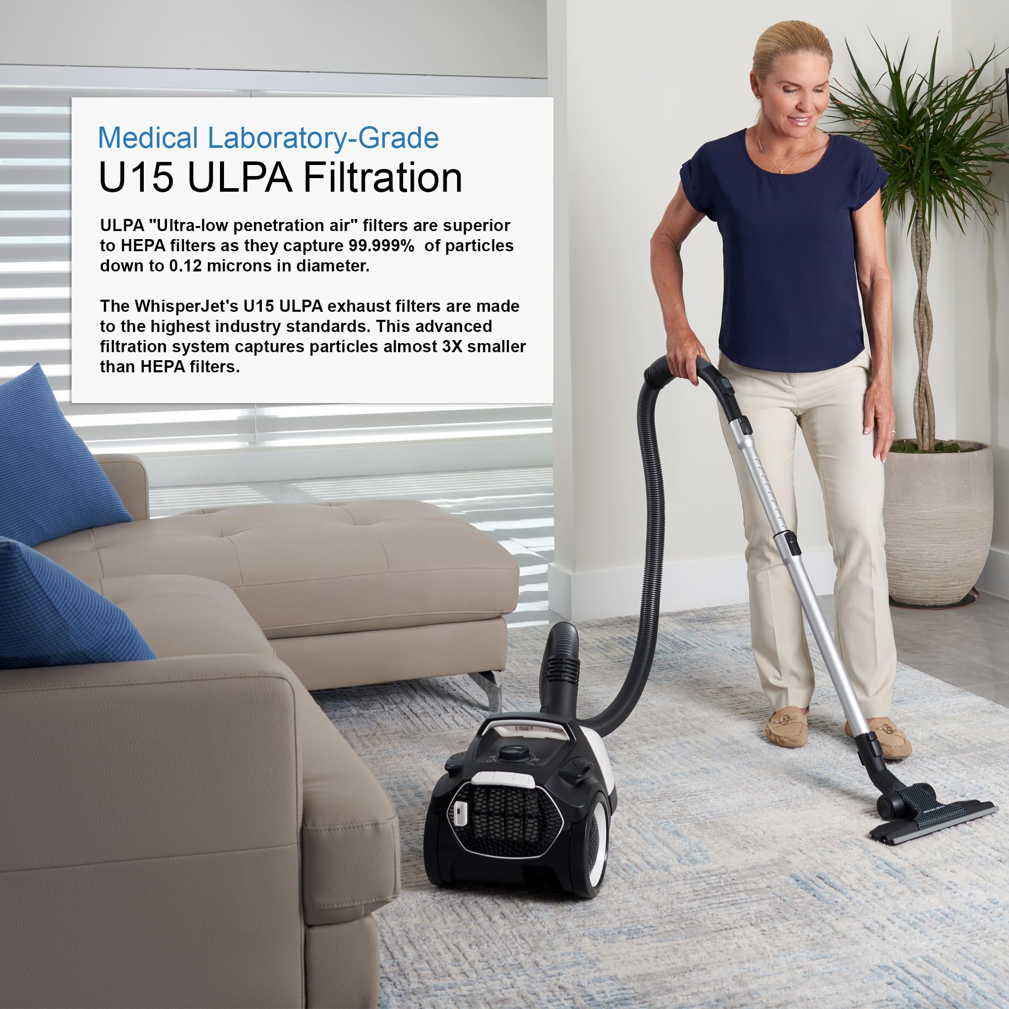 Soniclean WhisperJet C2 37-foot cord offers extended cleaning reach.