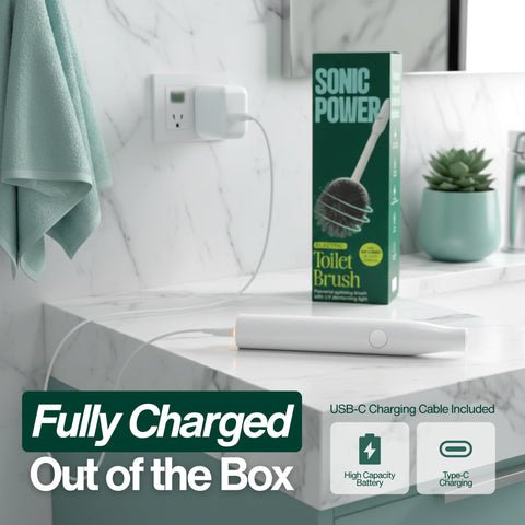 Fast-drying silicone head from SonicPower ensures hygienic cleanup.